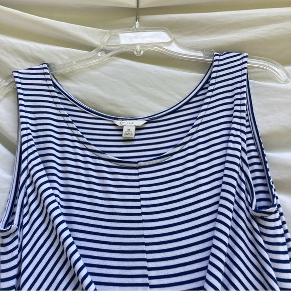 EST 1946 blue and white striped dress with tie in front, size medium - Picture 4 of 7